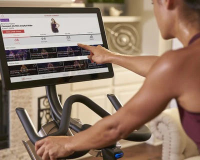 Echelon cycling class on a connect bike